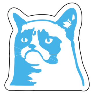 Grumpy Cat 2 Sticker (Baby Blue)